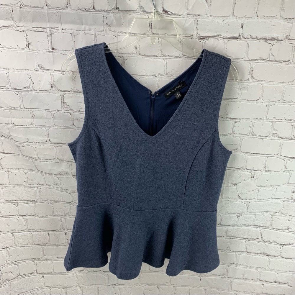 Banana Republic Sleeveless Wool Blend Peplum Top - Picture 4 of 6